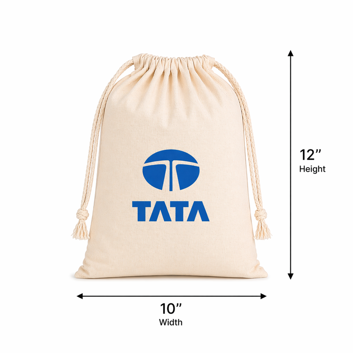 Custom 10x12 Inch Cotton Drawstring Bag | 150 GSM