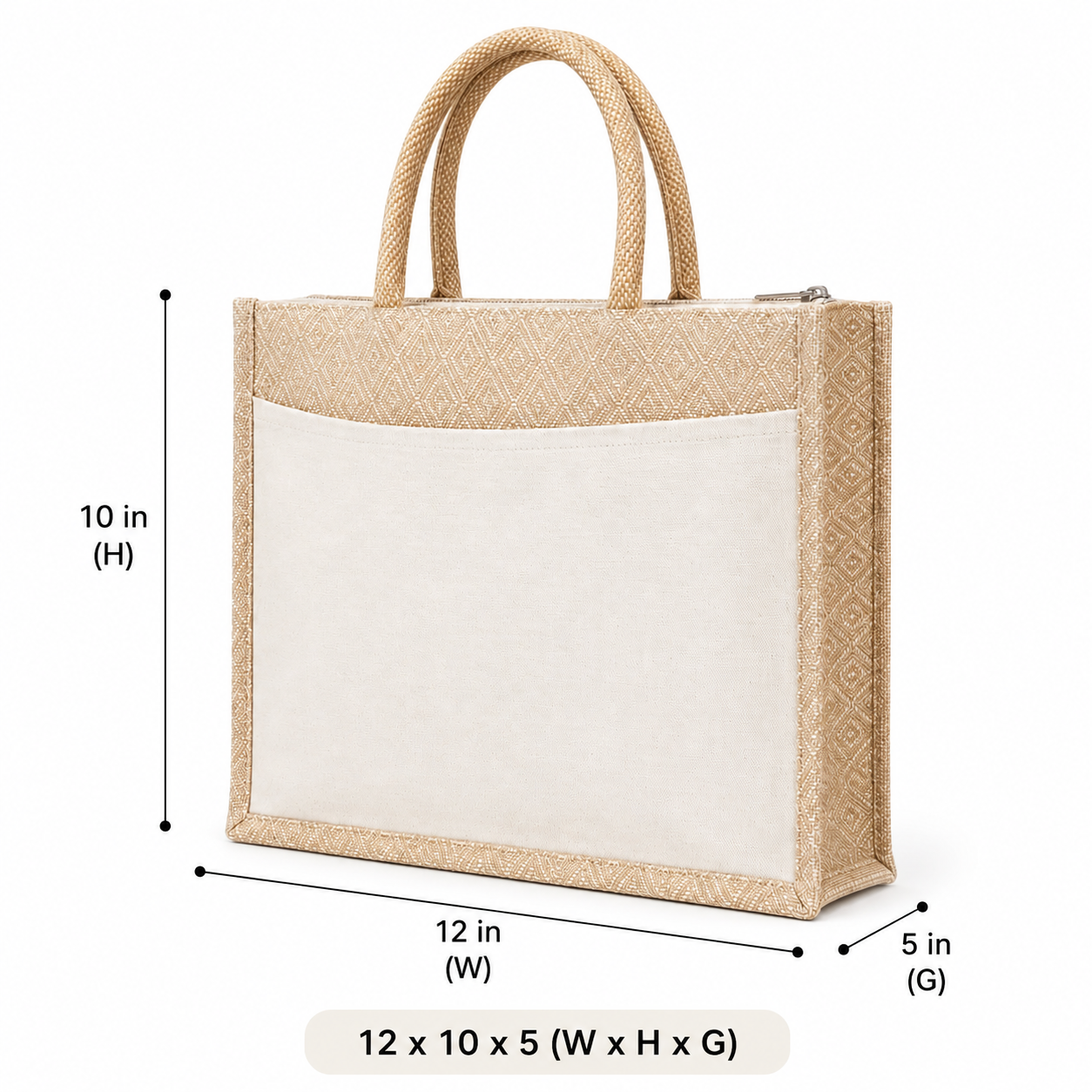 Diamond Hamper Bag with Canvas Pocket