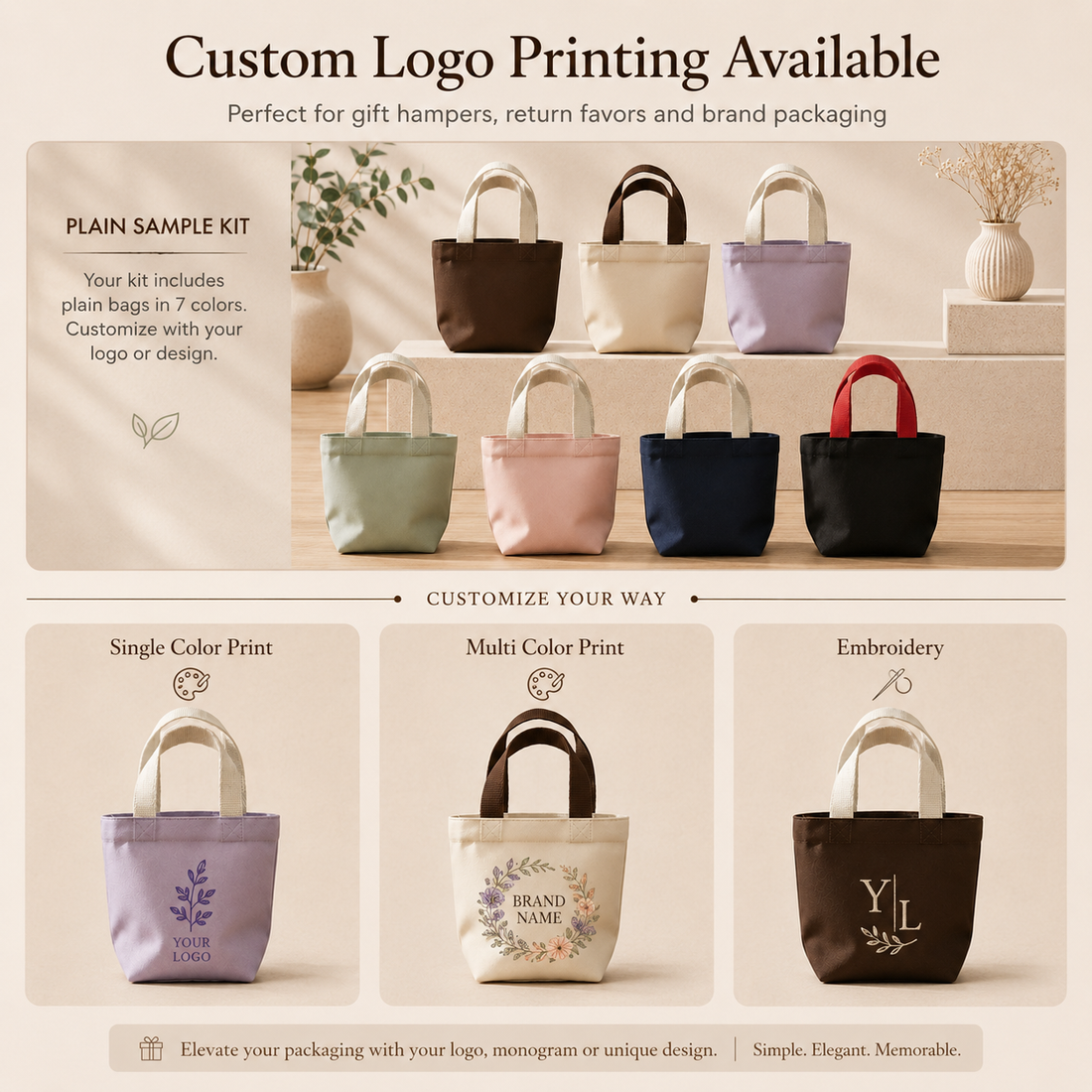 Mini Hamper Bag Sample Kit - 7 colors | 330 GSM