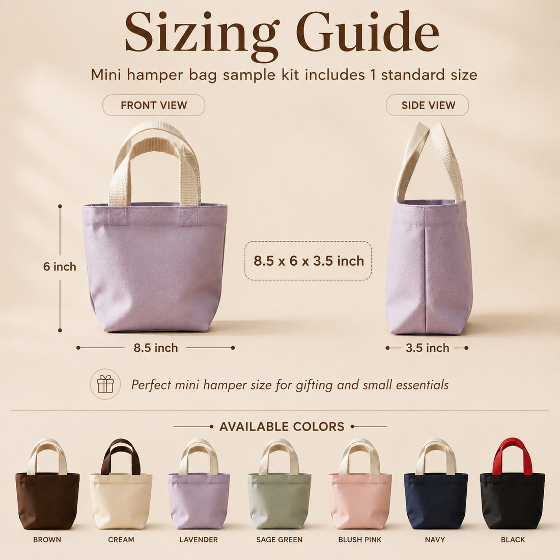 Mini Hamper Bag Sample Kit - 7 colors | 330 GSM