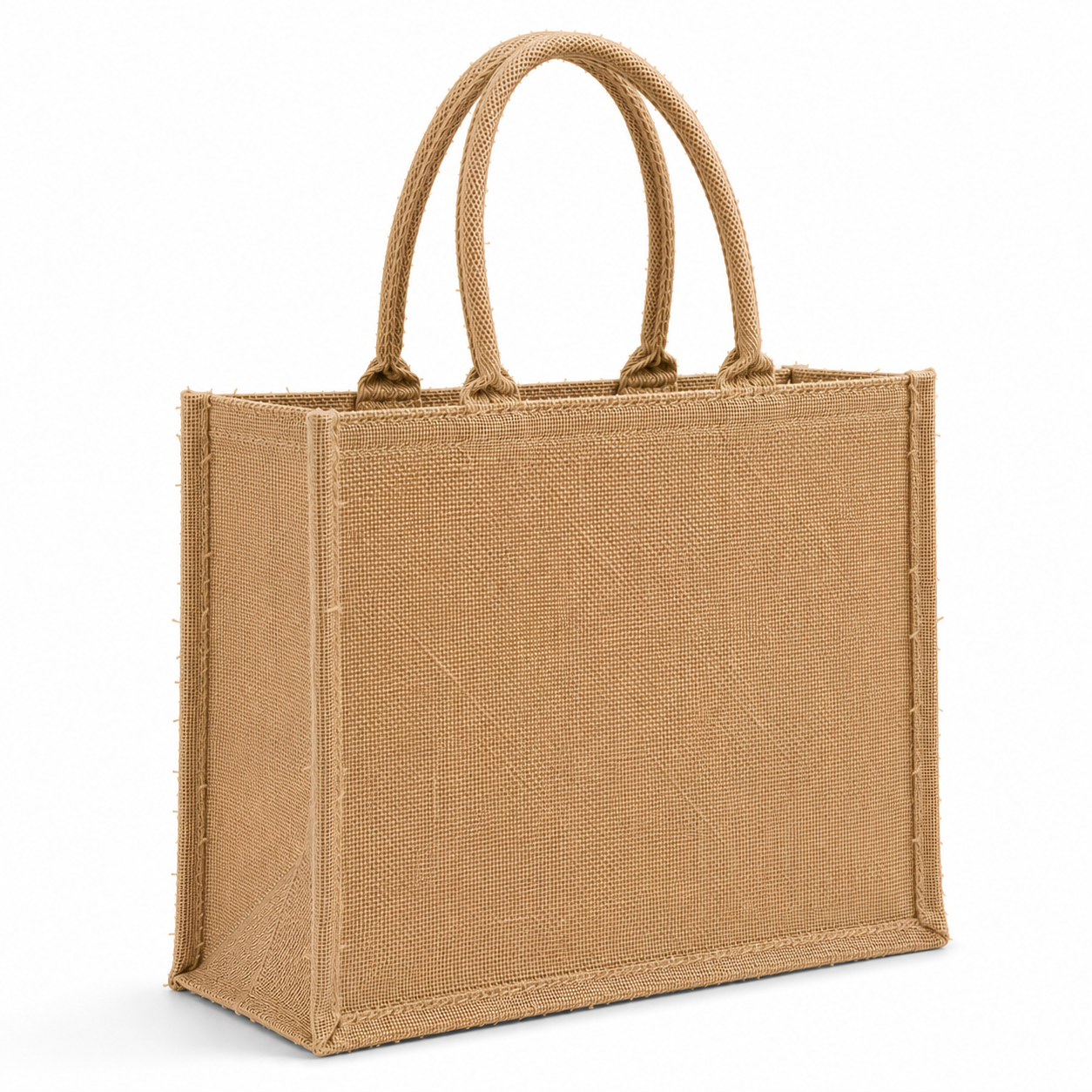 12×12×7.5 Natural Jute Tote Bag | 350 GSM