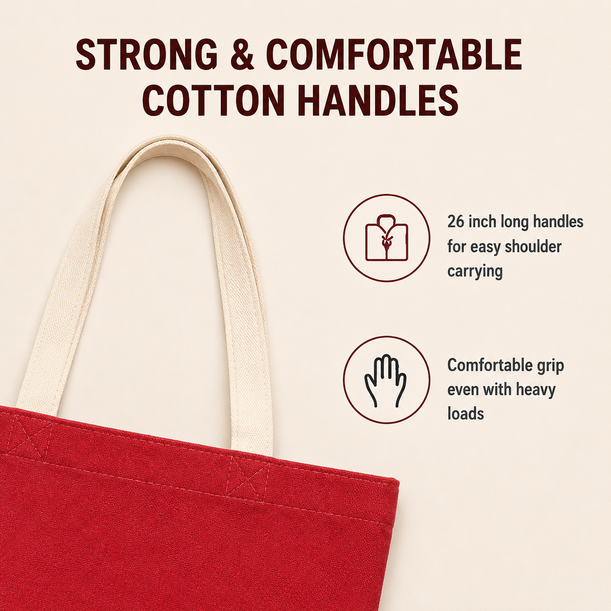 14×16 Red Tote Bag | 330 GSM