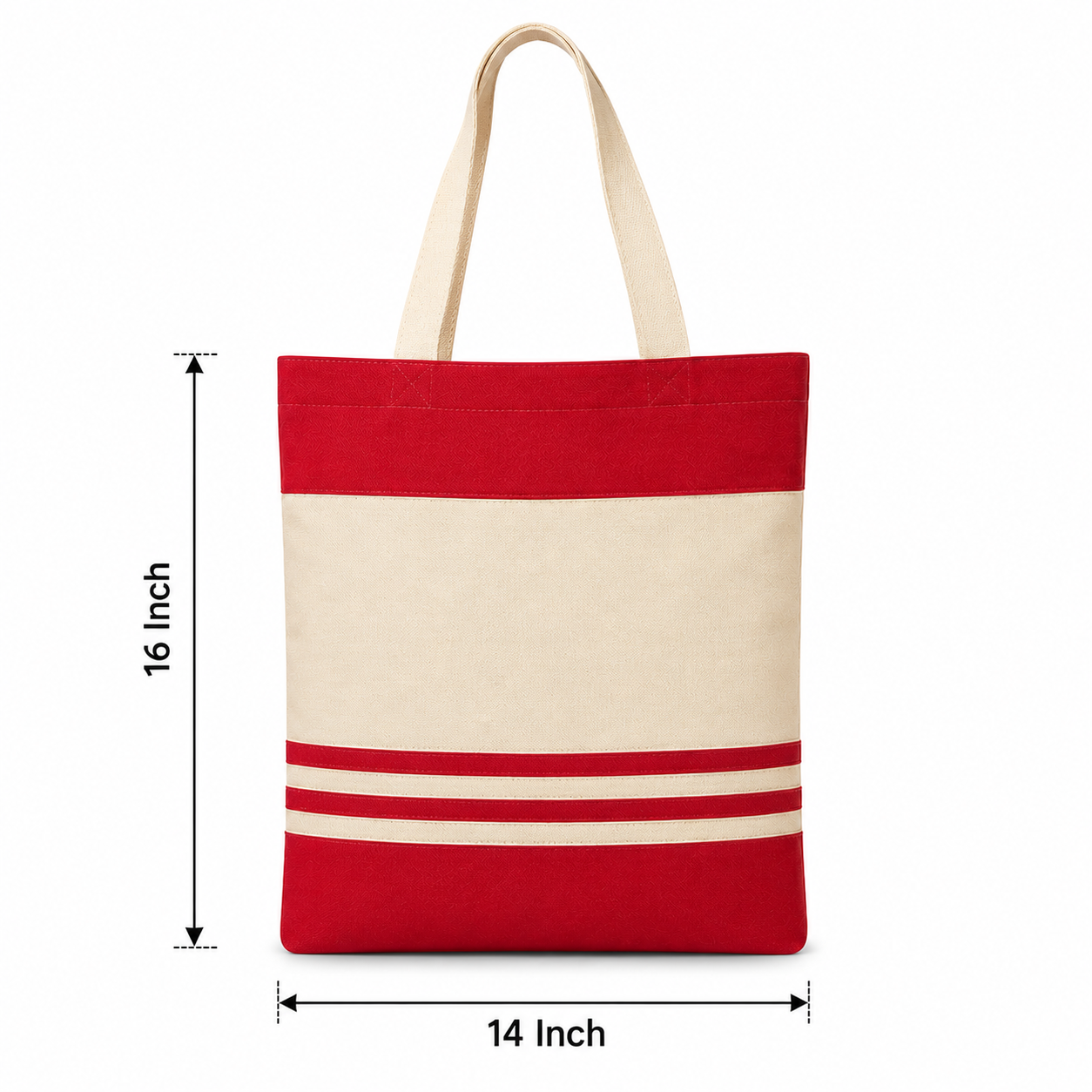 14×16 Red Tote Bag | 330 GSM