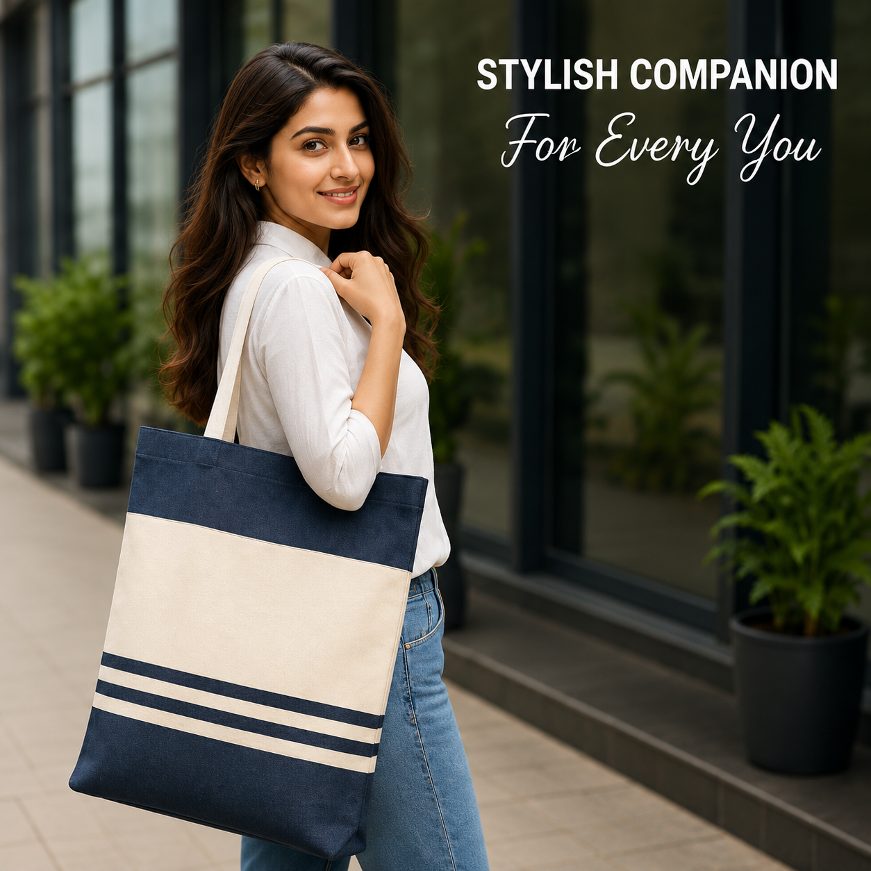 14×16 Navy Blue Tote Bag | 330 GSM