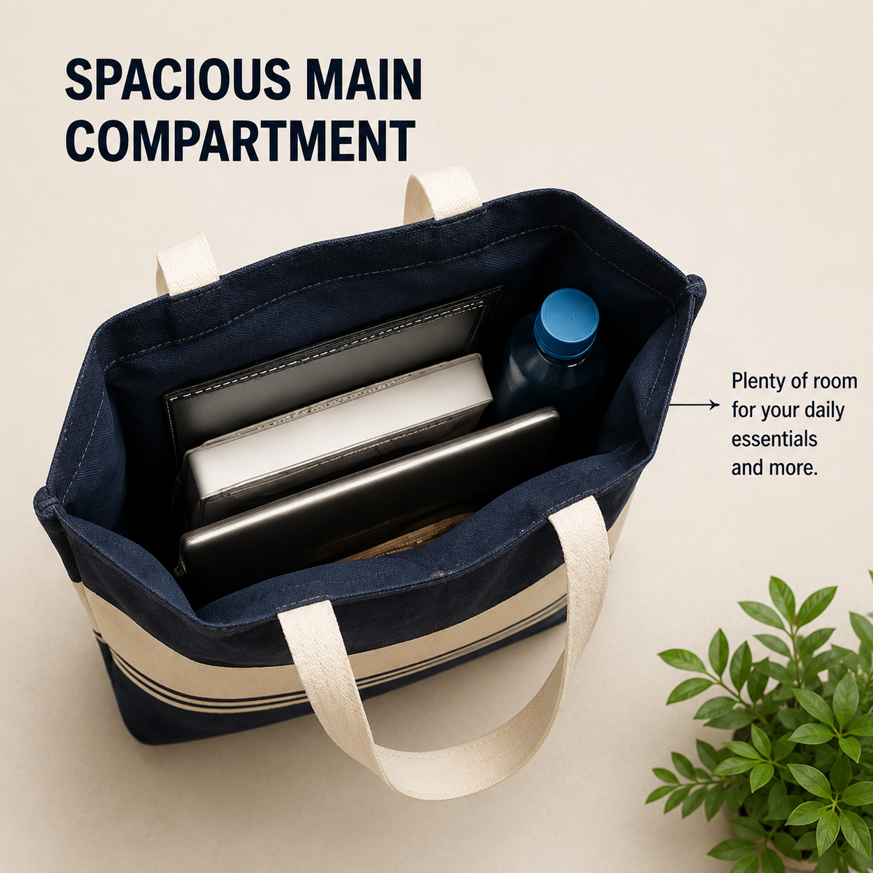 14×16 Navy Blue Tote Bag | 330 GSM