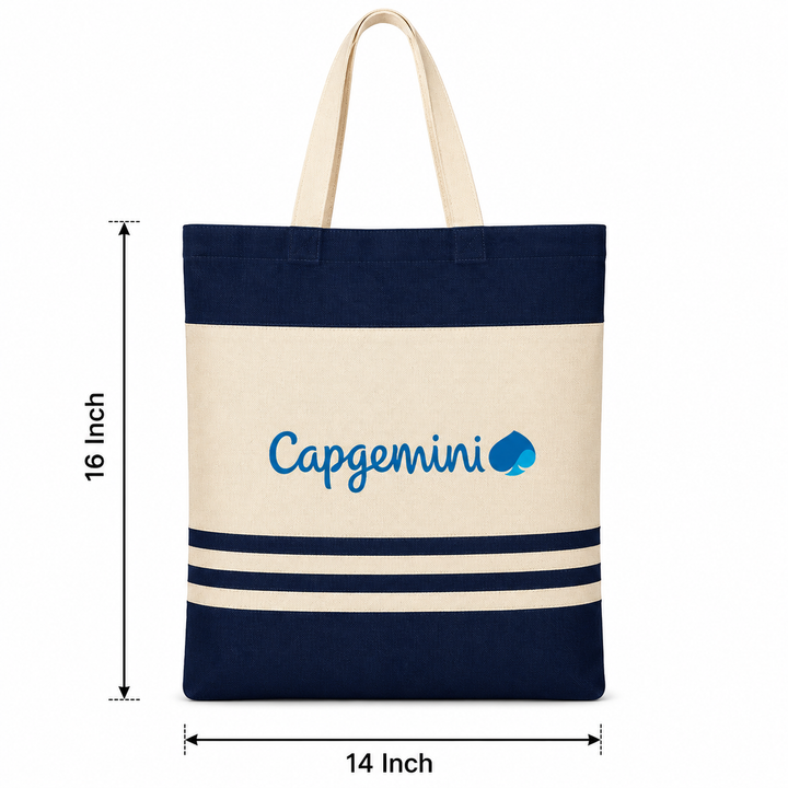 Custom 14×16 Navy Blue Tote Bag | 330 GSM