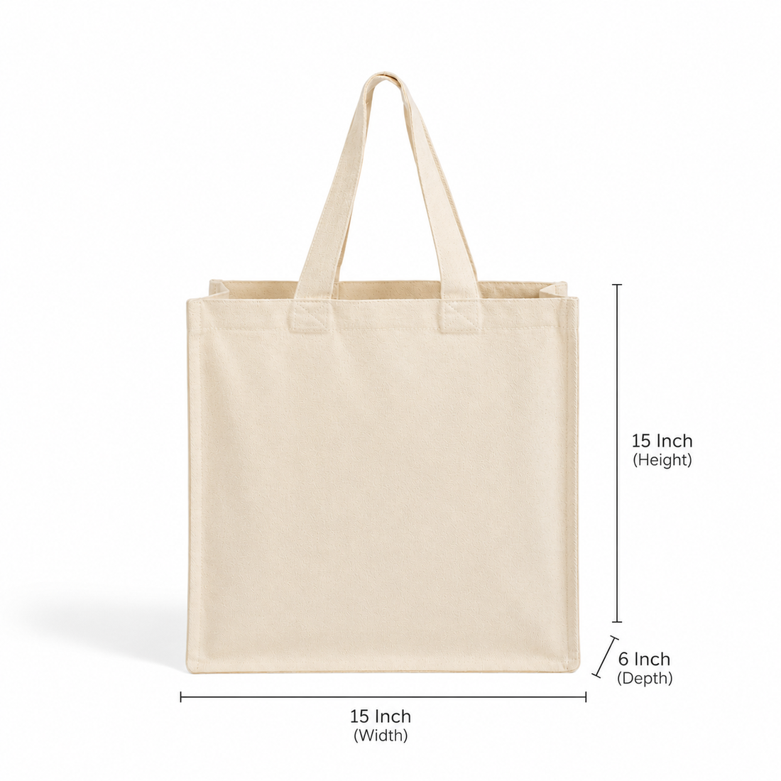 Custom 15x15x6 Inch Cotton Canvas Bag | 330 GSM
