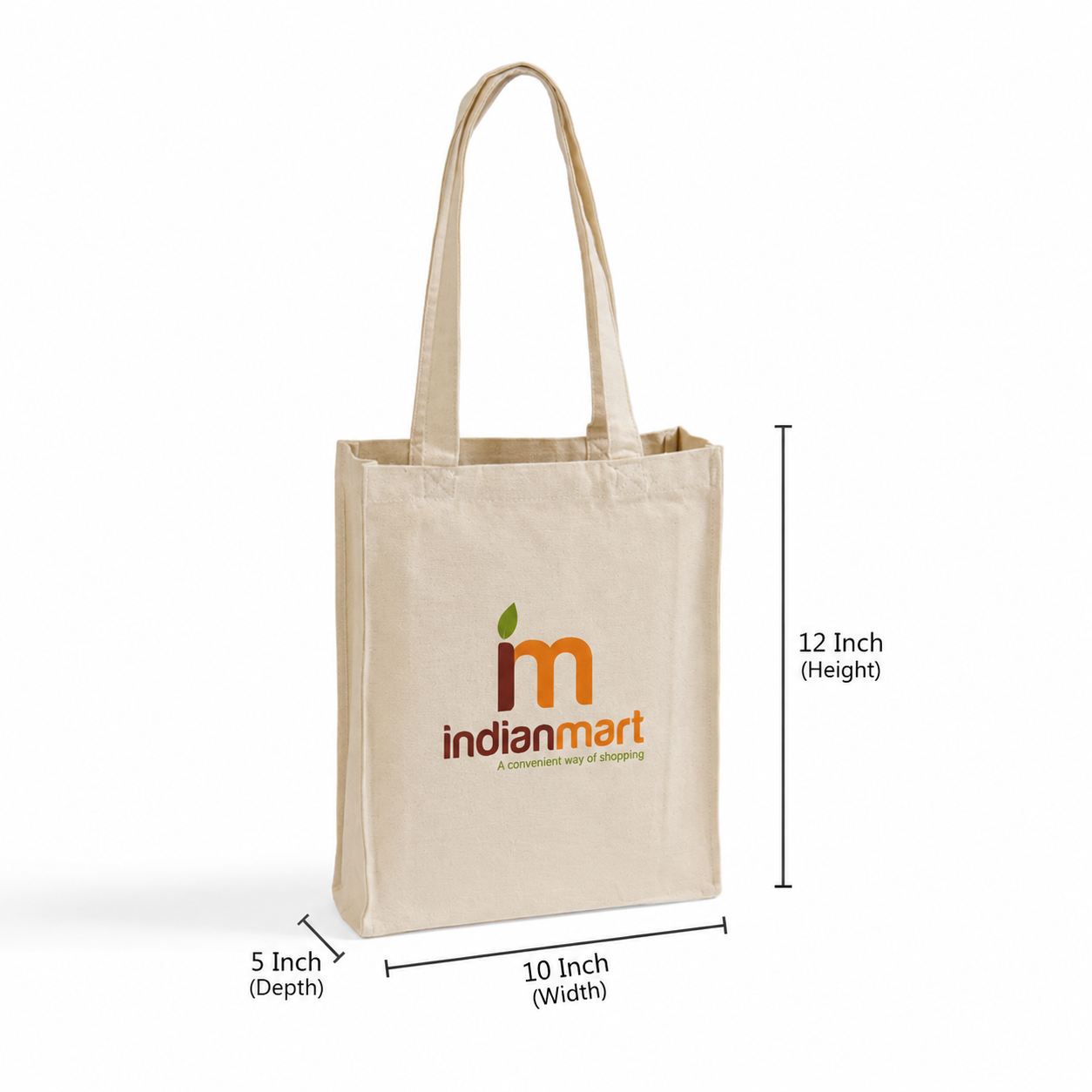 Custom 10x12x5 Inch Cotton Canvas Bag | 330 GSM
