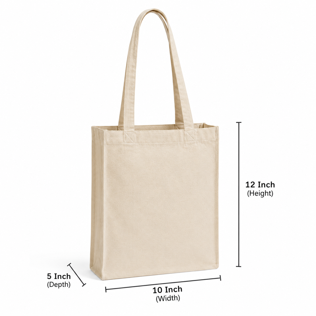 Custom 10x12x5 Inch Cotton Canvas Bag | 330 GSM