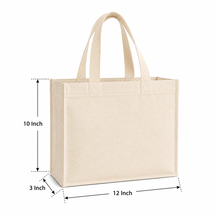 12x10x3 Inch Cotton Canvas Bag | 330 GSM