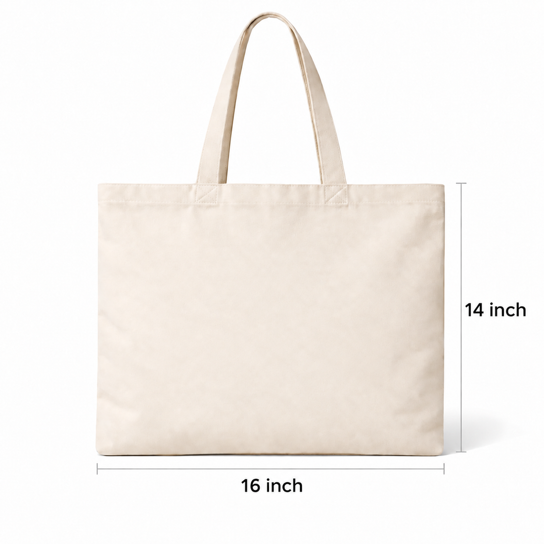 Plain 16x14 Inch Cotton Tote Bag | 220 GSM