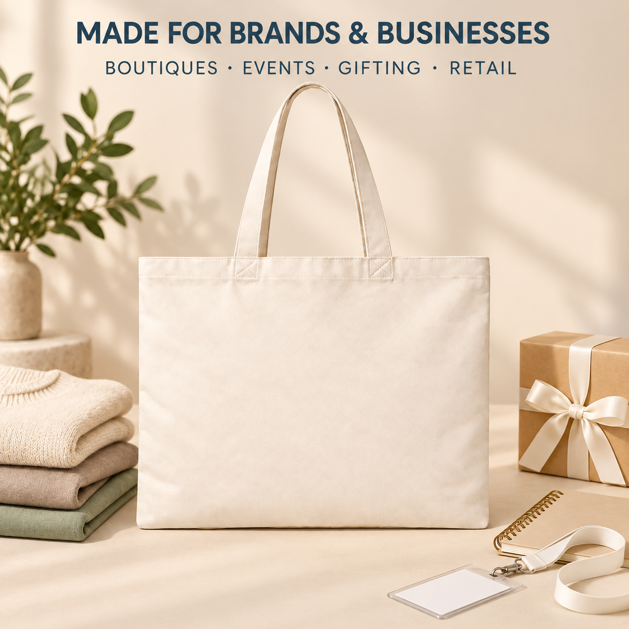 Plain 16x14 Inch Cotton Tote Bag | 220 GSM