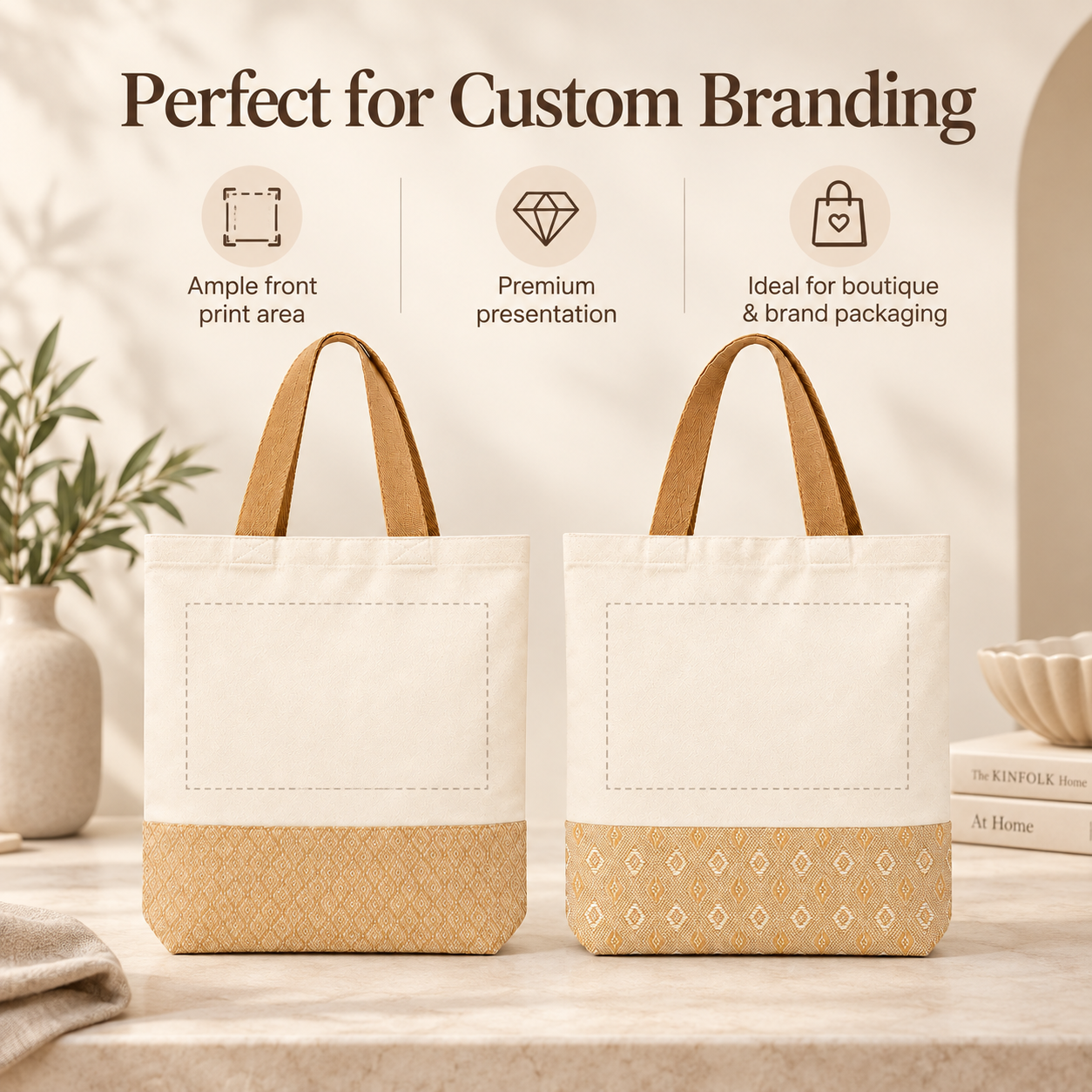 Diamond Jacquard & Diamond Motif Tote Bag Sample Kit | 330 GSM
