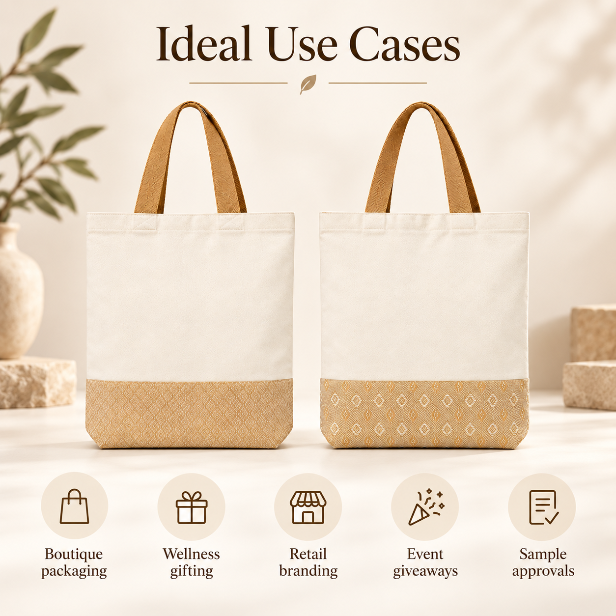 Diamond Jacquard & Diamond Motif Tote Bag Sample Kit | 330 GSM