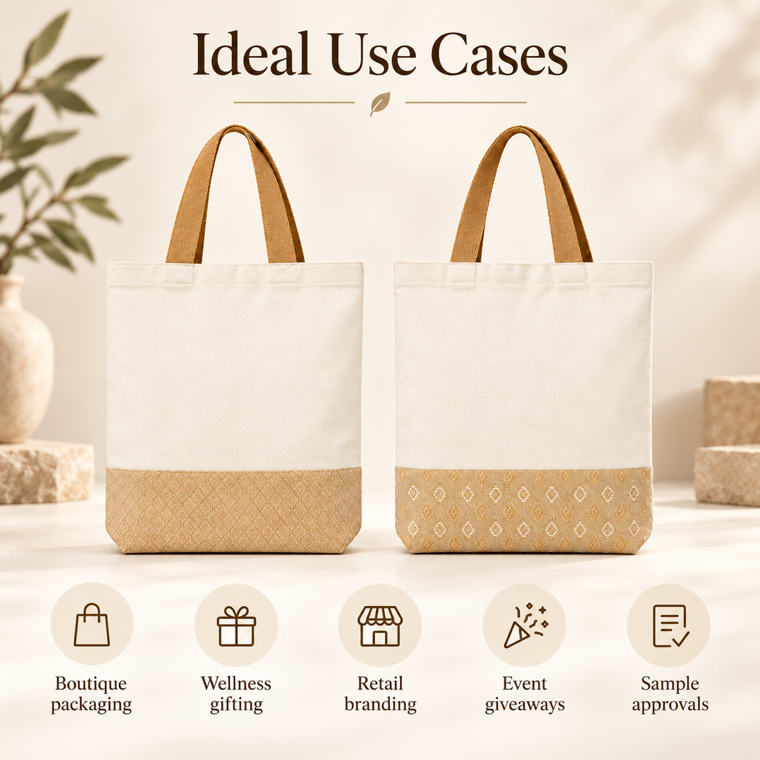 Diamond Jacquard & Diamond Motif Tote Bag Sample Kit | 330 GSM
