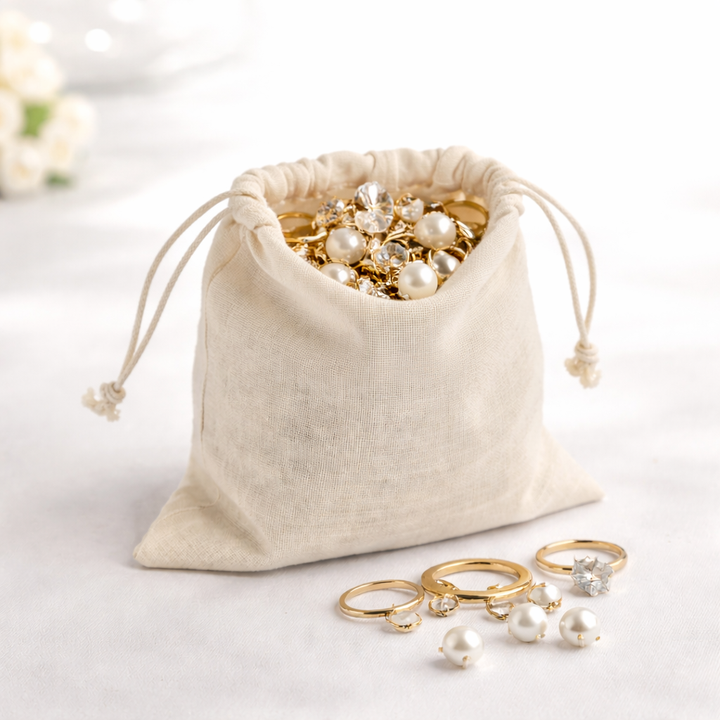 4x5 Inch Cotton Drawstring Pouch Bag