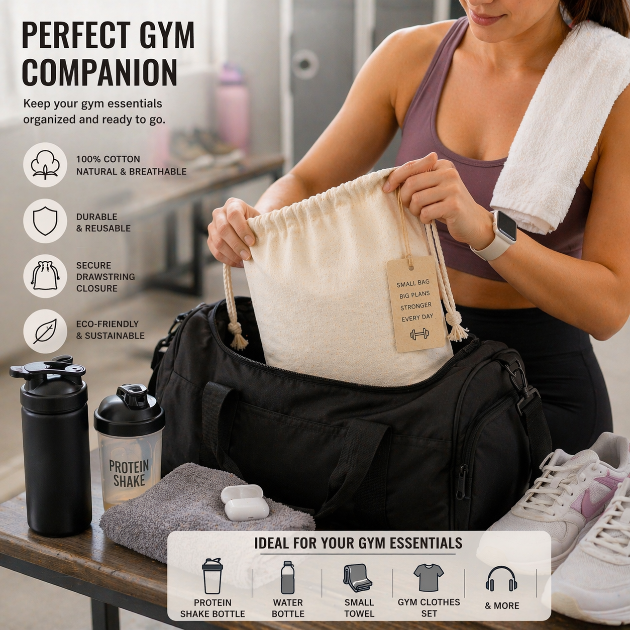 12x14 Inch Cotton Drawstring Bag | 150 GSM