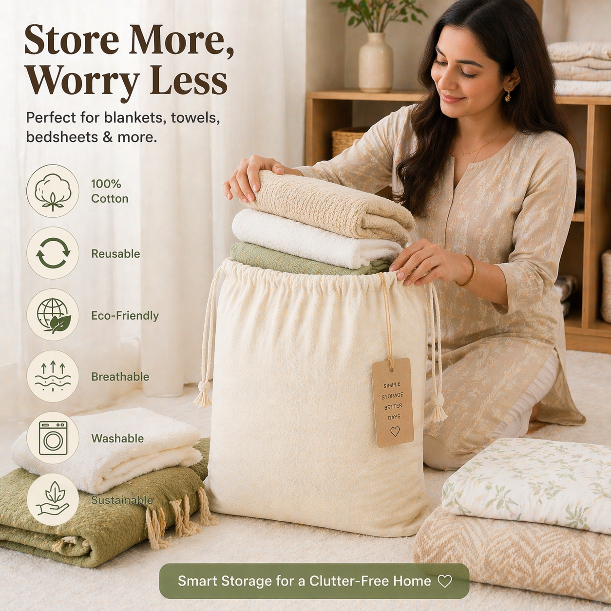 14x18 Inch Cotton Drawstring Bag | 150 GSM