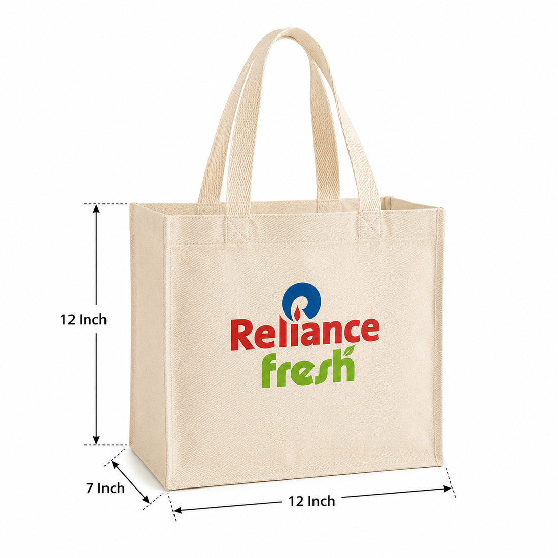 Custom 12x12x7 Inch Cotton Canvas Bag | 330 GSM