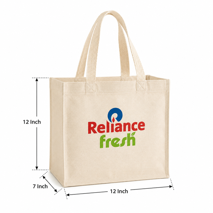 Custom 12x12x7 Inch Cotton Canvas Bag | 330 GSM