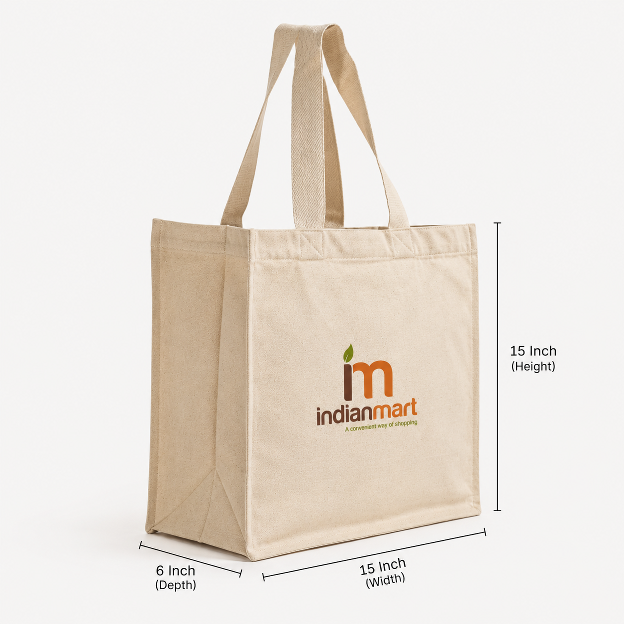 Custom 15x15x6 Inch Cotton Canvas Bag | 330 GSM