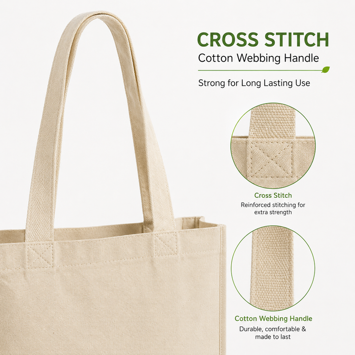 12x10x3 Inch Cotton Canvas Bag | 330 GSM