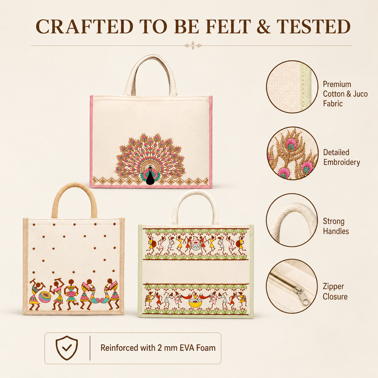 Embroidered Hamper Bag Sample Kit – 3 Designs & Sizes