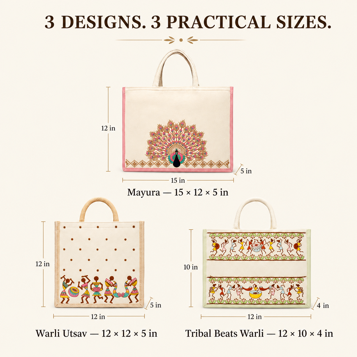 Embroidered Hamper Bag Sample Kit – 3 Designs & Sizes