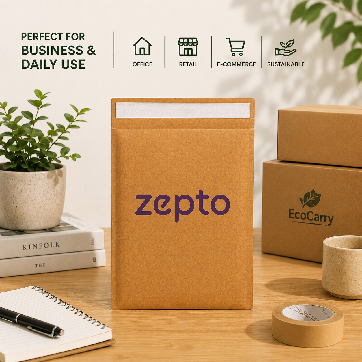 Custom 11x13 Kraft Paper Mailer Bag | 110 GSM