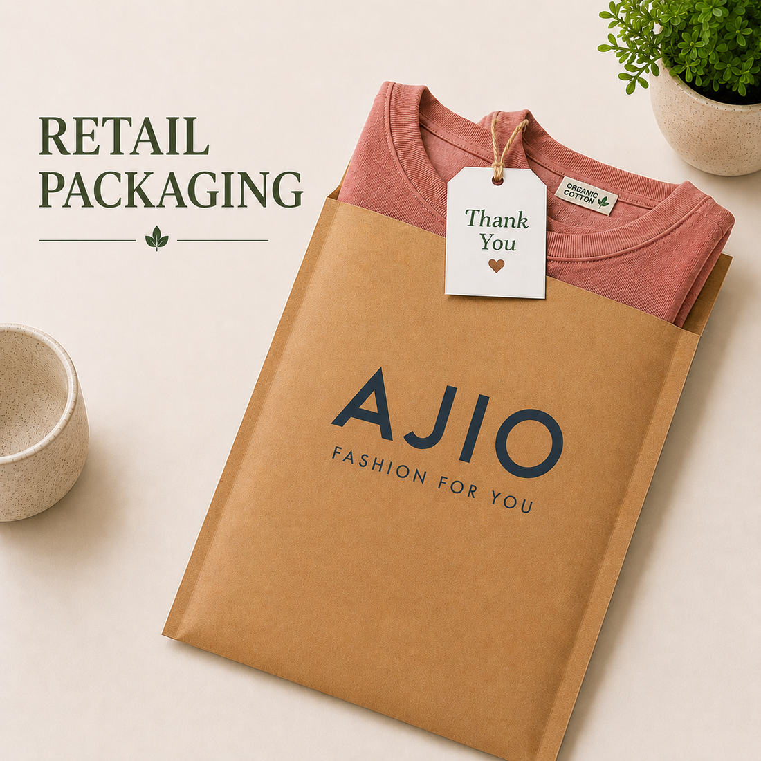 Custom 13×15 Kraft Paper Bubble Mailer Bag | 120 GSM