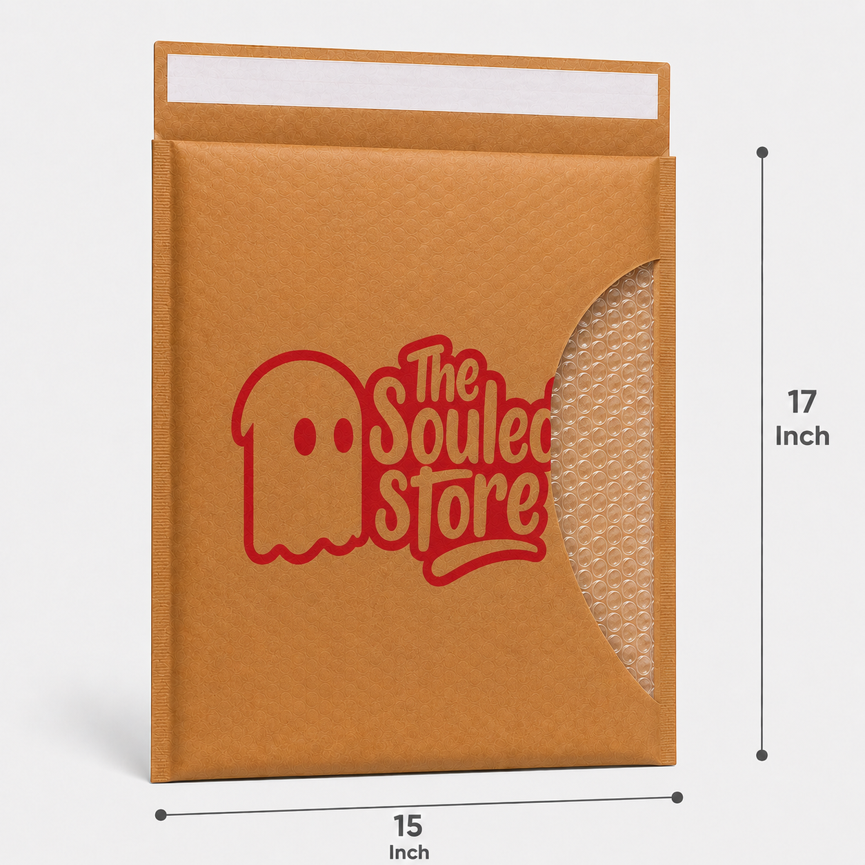 Custom 15×17 Kraft Paper Bubble Mailer Bag | 120 GSM