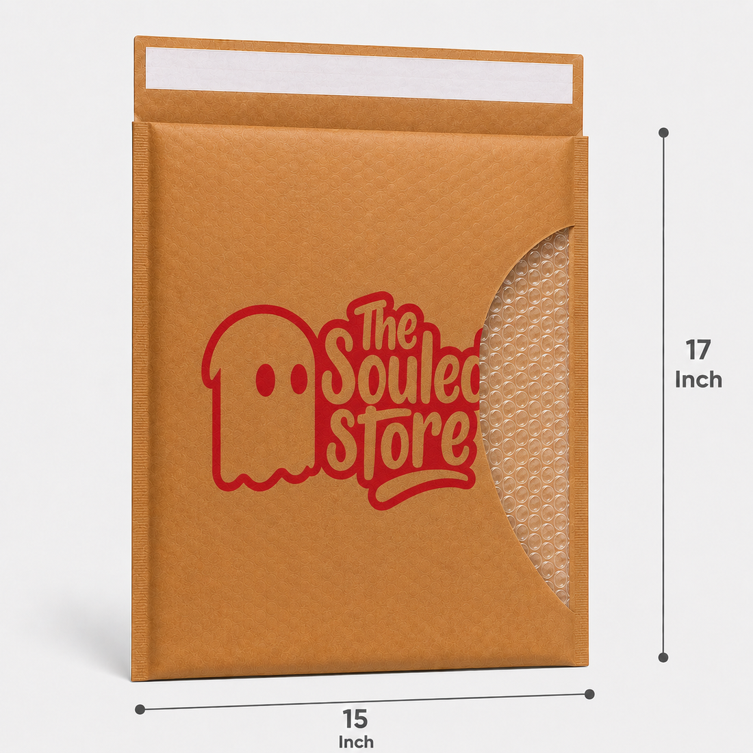 Custom 15×17 Kraft Paper Bubble Mailer Bag | 120 GSM