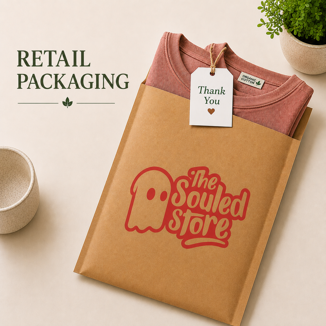 Custom 15x17 Kraft Paper Mailer Bag | 120 GSM
