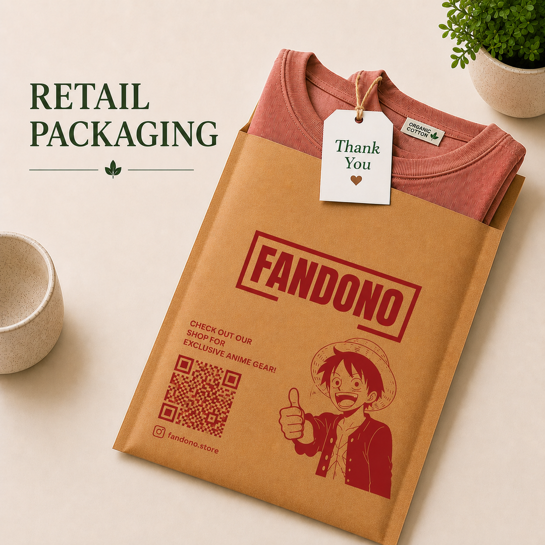 Custom 16×19 Kraft Paper Bubble Mailer Bag | 120 GSM
