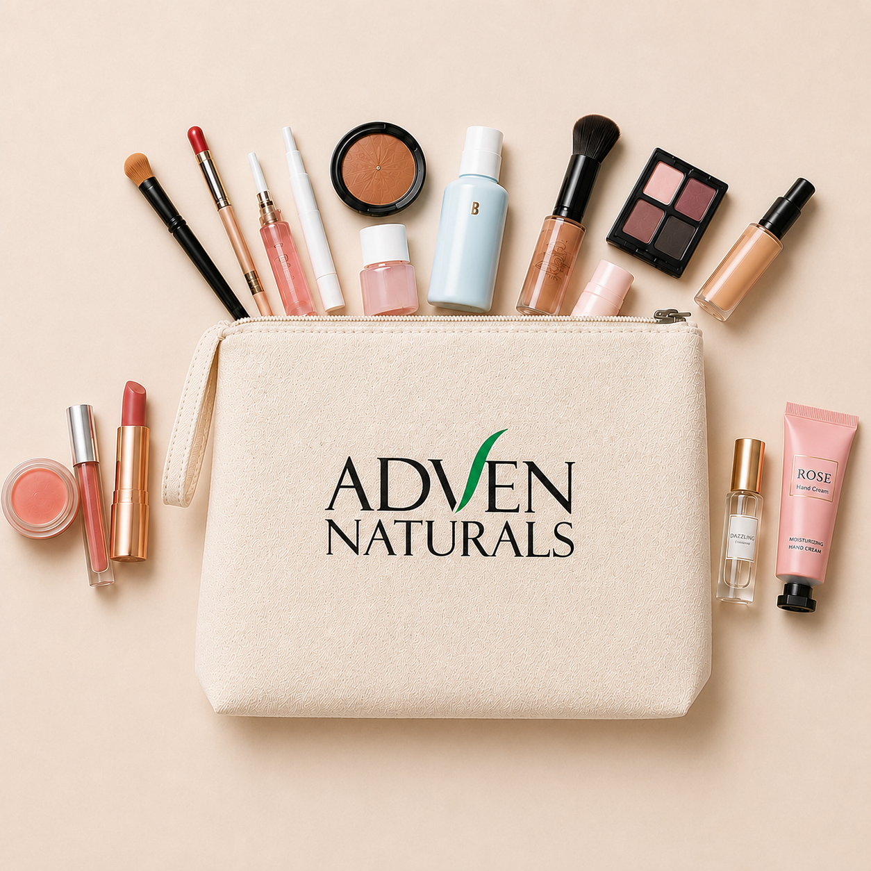 Custom 5x5x3 Canvas Zipper Pouch