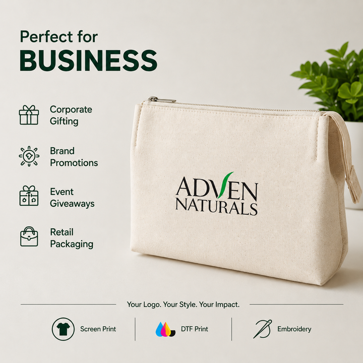 Custom 5x5x3 Canvas Zipper Pouch