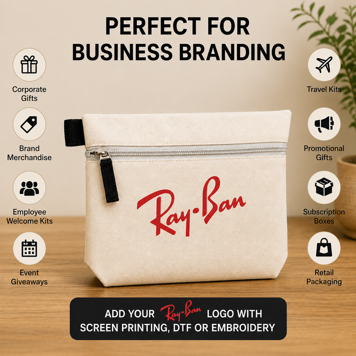 Custom 7x5x2 Utility Cotton Zipper Pouch