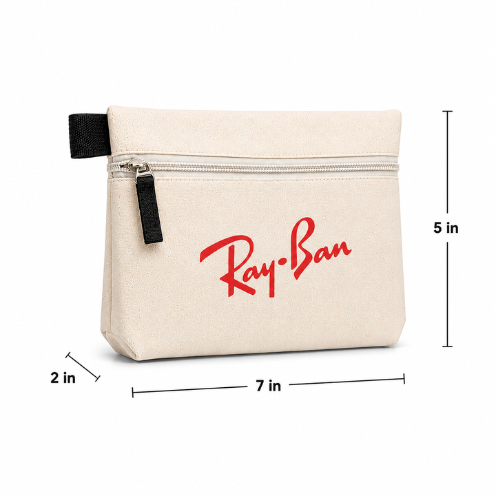 Custom 7x5x2 Utility Cotton Zipper Pouch