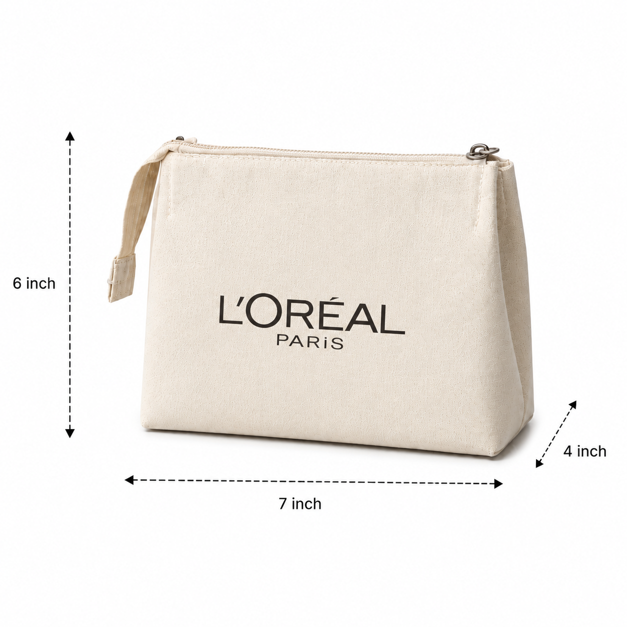 Custom 7x6x4 Canvas Zipper Pouch