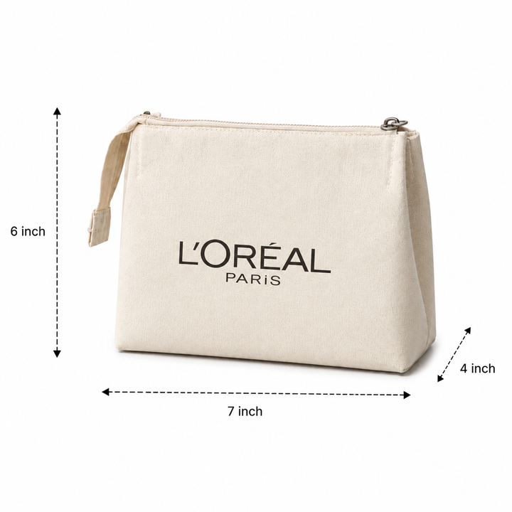 Custom 7x6x4 Canvas Zipper Pouch