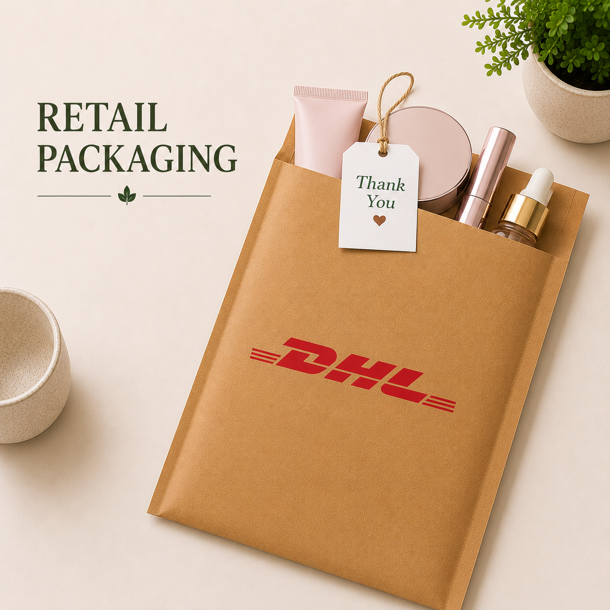Custom 7x8 Kraft Paper Mailer Bag | 110 GSM