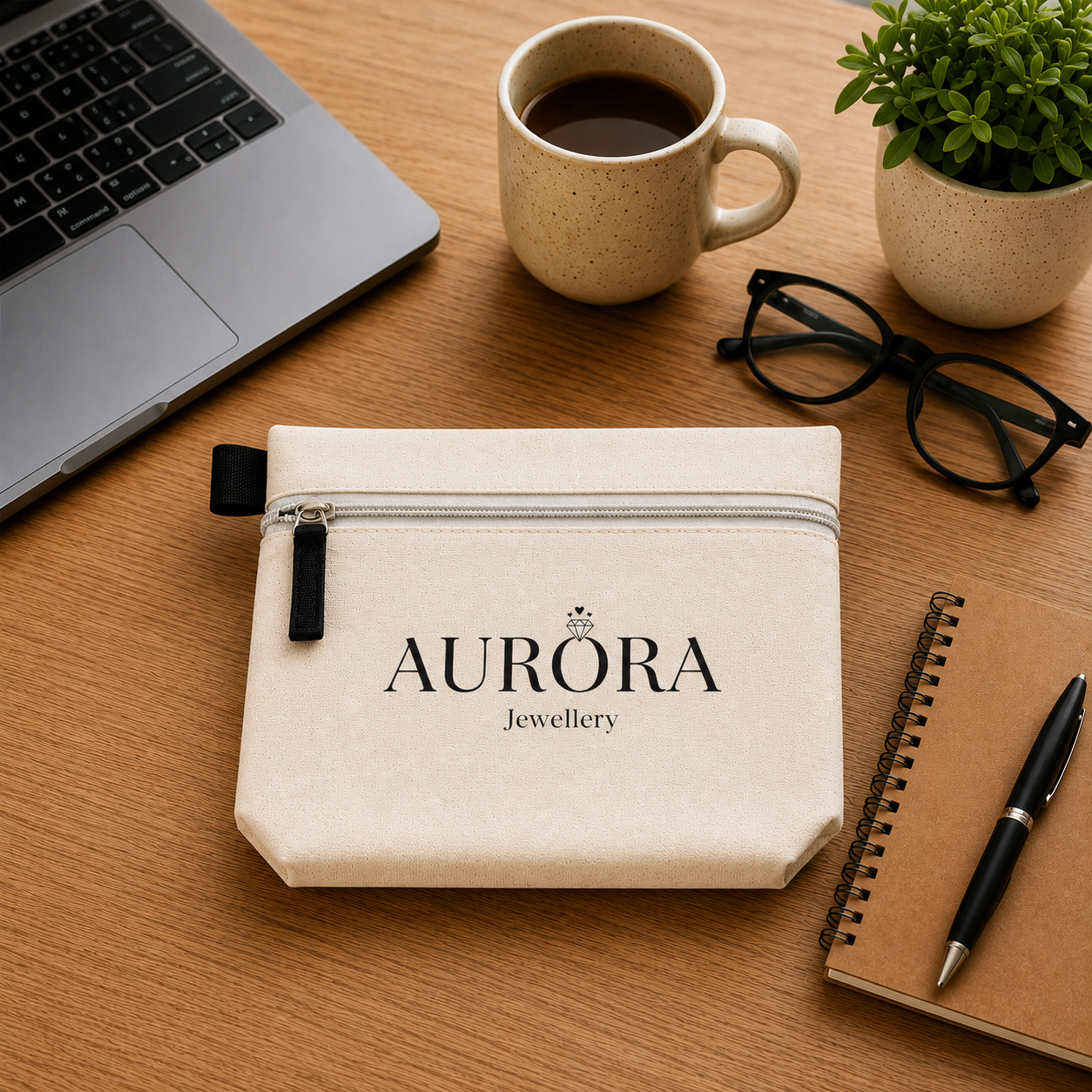 Custom 8x6x2 Utility Cotton Zipper Pouch