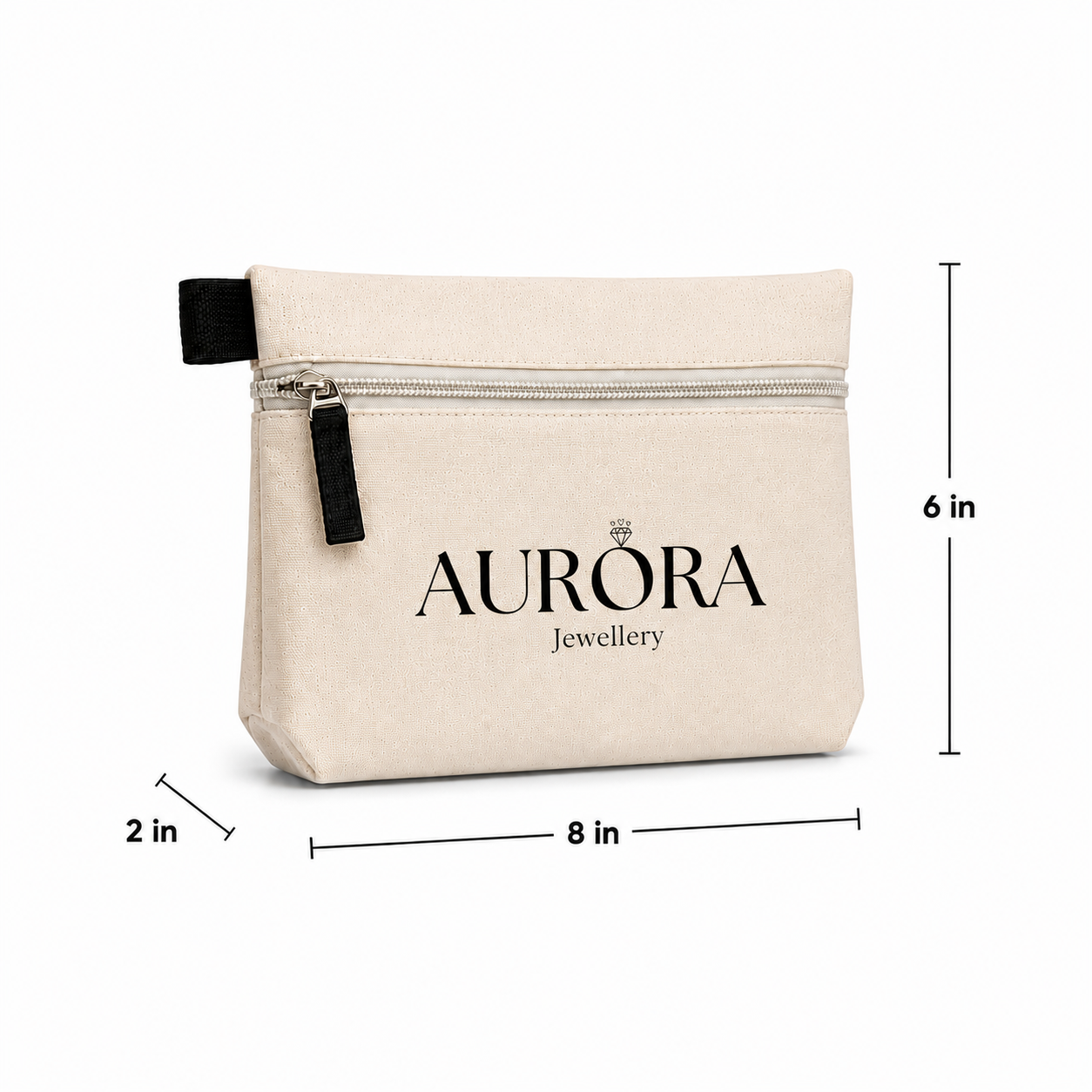 Custom 8x6x2 Utility Cotton Zipper Pouch
