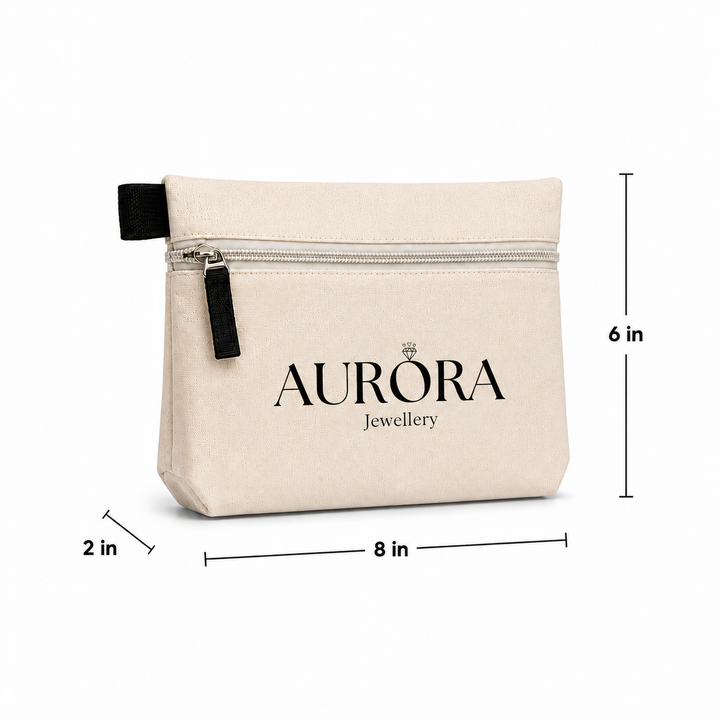 Custom 8x6x2 Utility Cotton Zipper Pouch