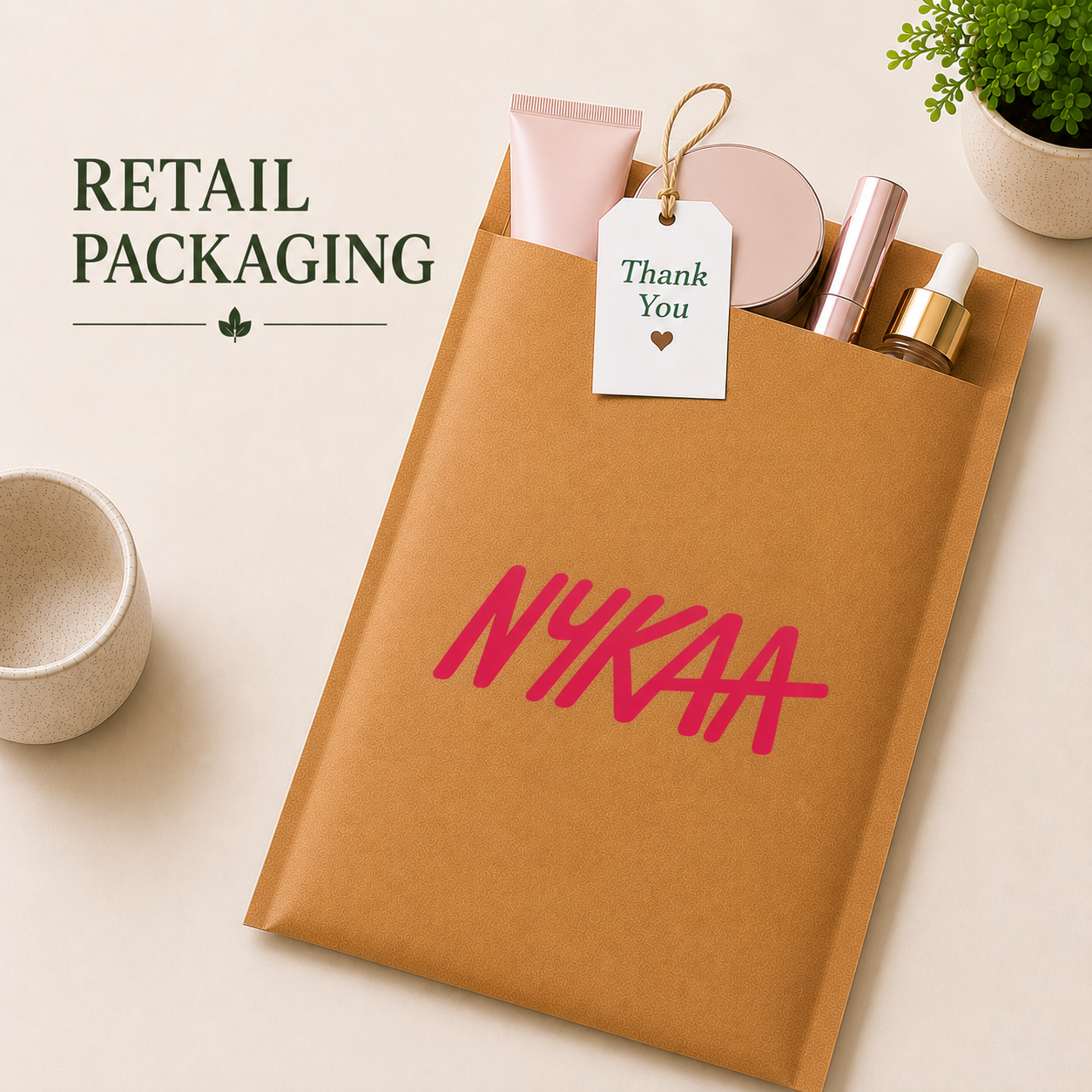 Custom 9x10 Kraft Paper Mailer Bag | 110 GSM
