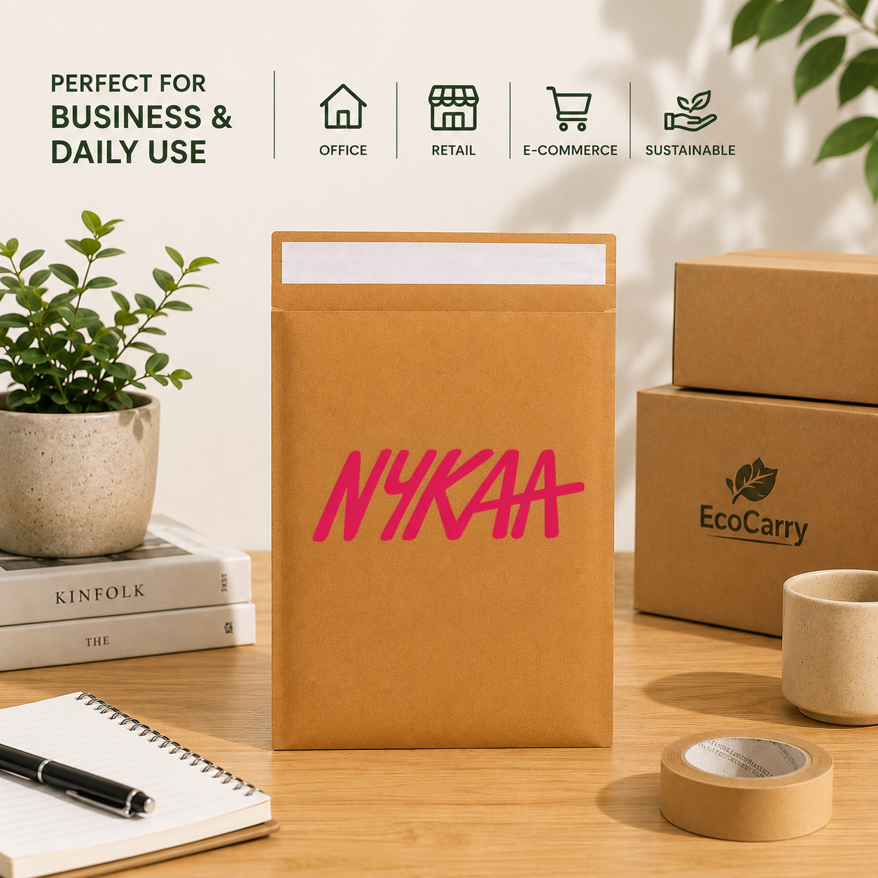 Custom 9x10 Kraft Paper Mailer Bag | 110 GSM