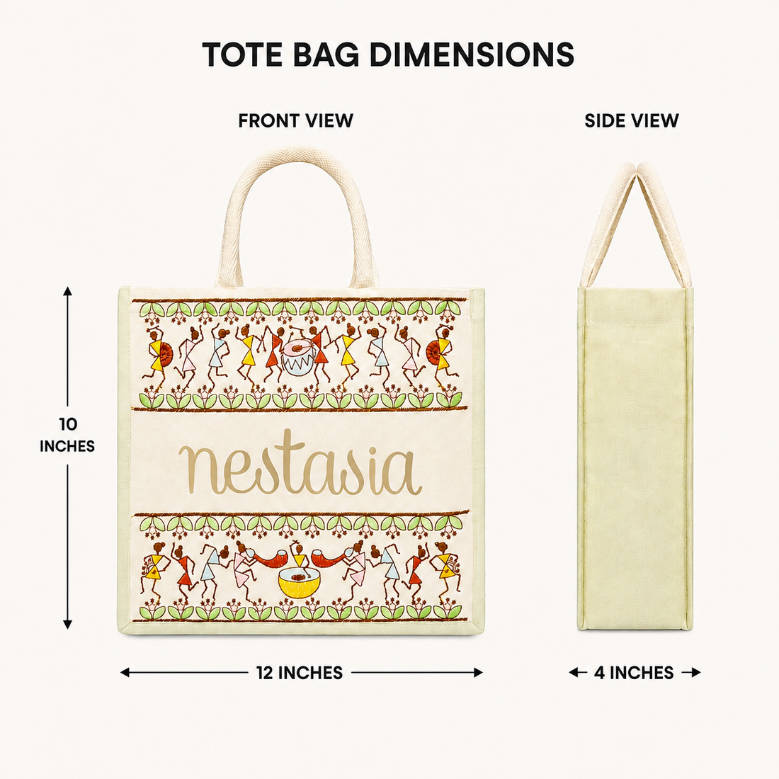 Tribal Beats Warli Hamper Bag - Green