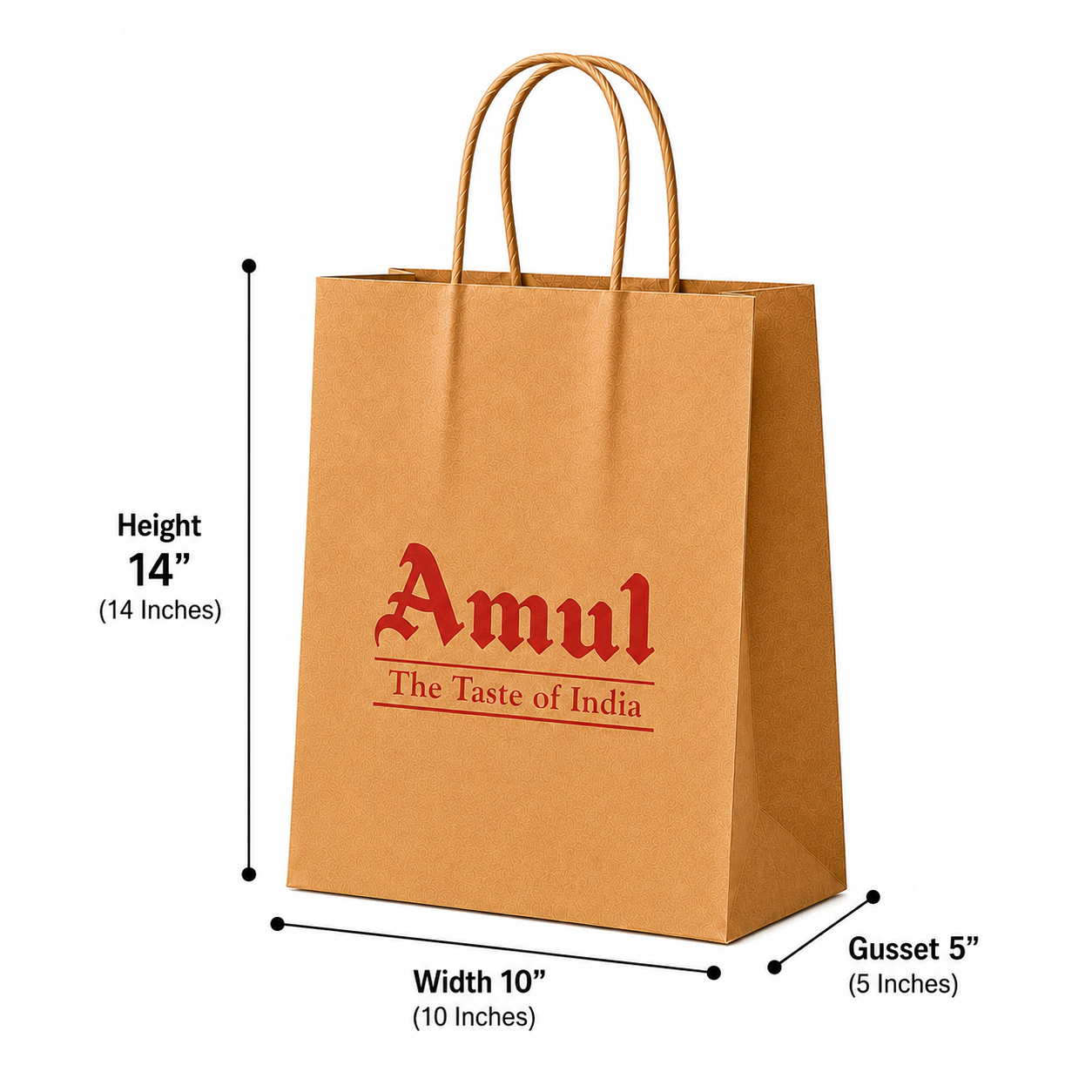 Custom 10x14x5 Kraft Paper Bag | 110 GSM
