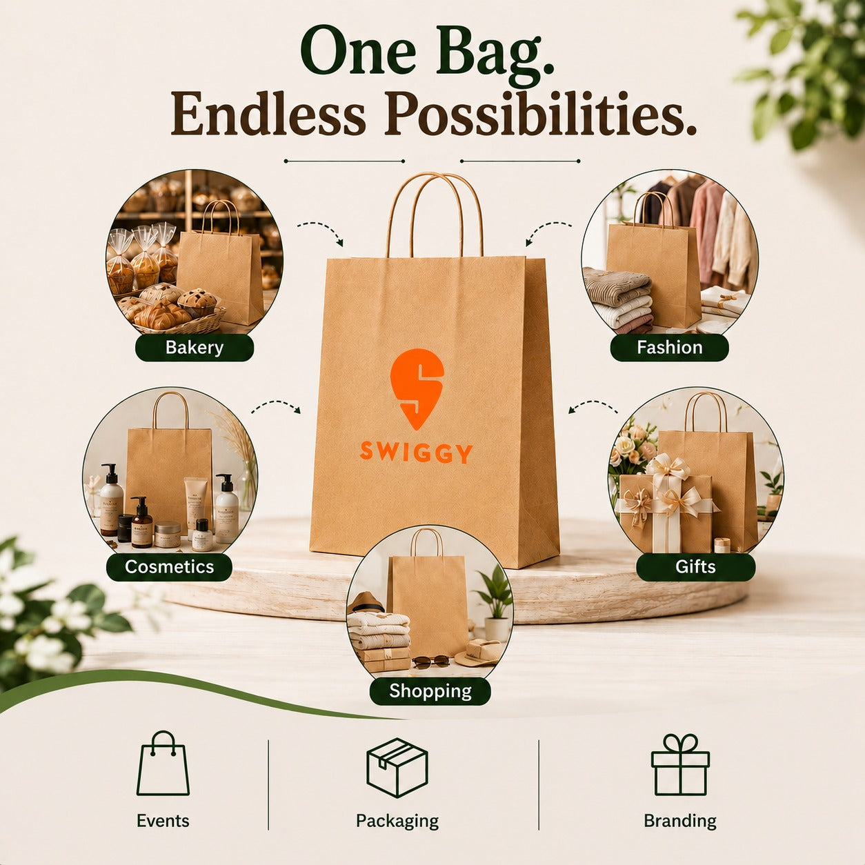 Custom 10x14x5 Kraft Paper Bag | 110 GSM