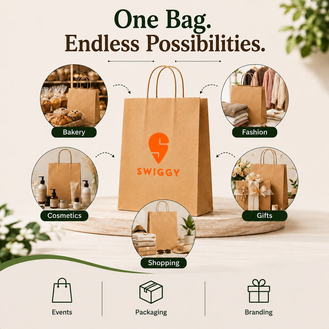 Custom 10x14x5 Kraft Paper Bag | 110 GSM